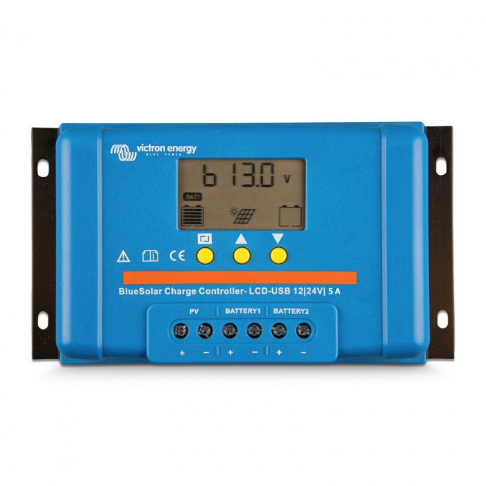 Incarcator solar LCD&USB 12V/24V 5A Victron Energy BlueSolar PWM-LCD&USB 12/24V-5A - CampShop.ro