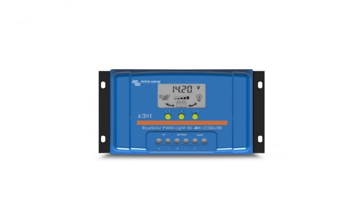 Incarcator solar LCD&USB 48V-20A Victron Energy BlueSolar PWM-LCD&USB 48V-20A - CampShop.ro