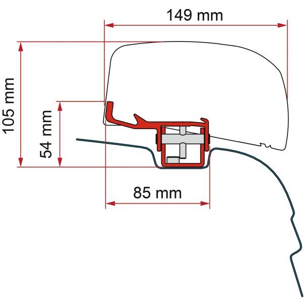 Kit placi adaptoare prindere marchiza Fiamma F40 pentru VW T5/T6, FIAMMA - campshop.ro