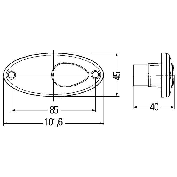 Lampa pentru gabarit rulote HELLA tip 9807 - campshop.ro