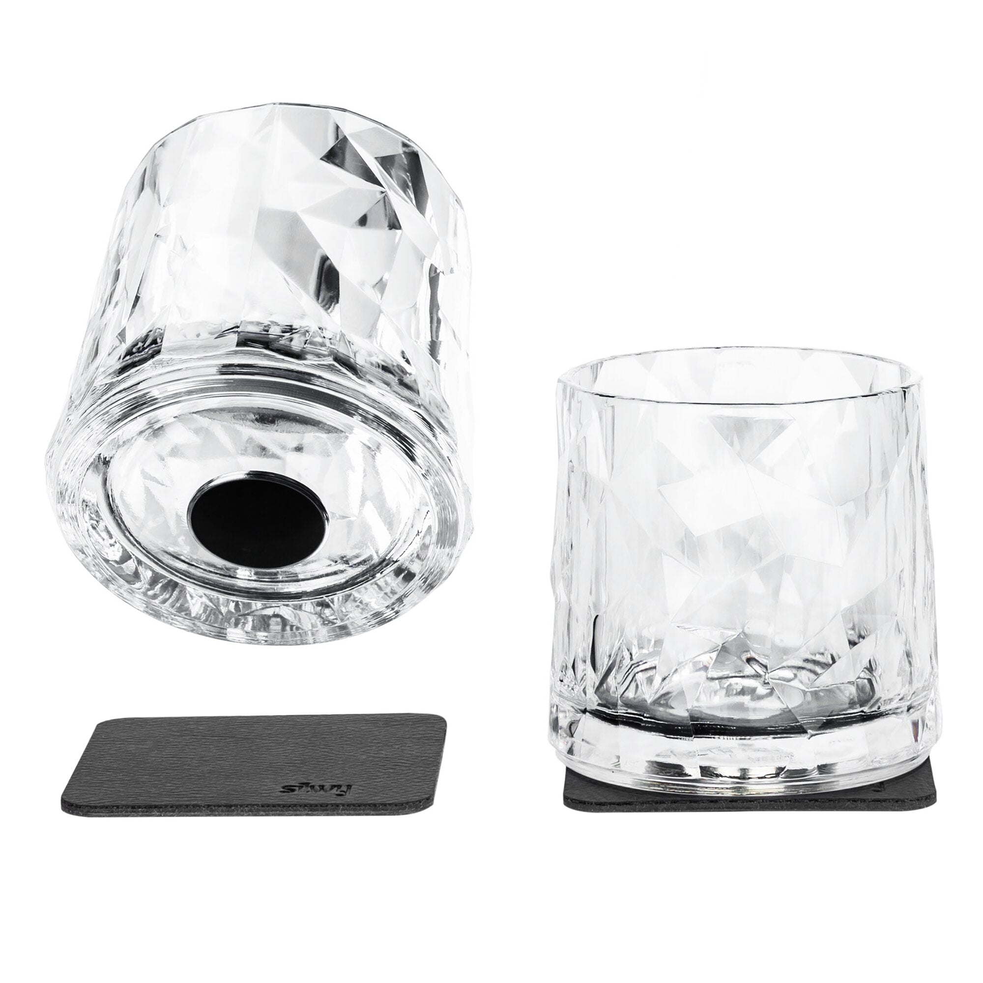 Pahare magnetice SILWY de plastic pentru whisky 250 ml, set de 2, transparent - CampShop.ro