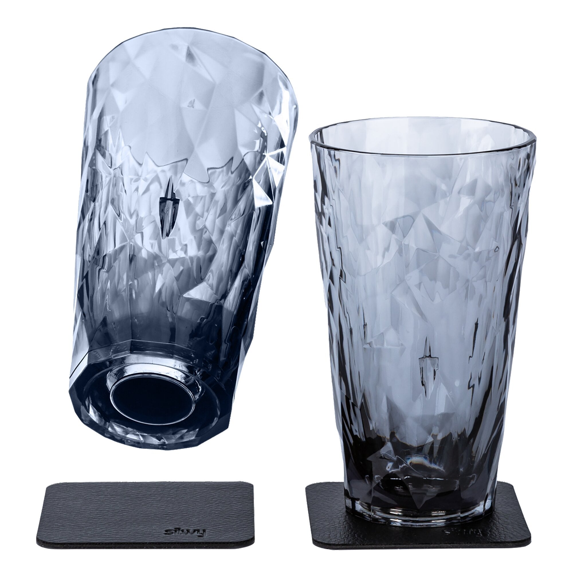 Pahare magnetice SILWY din plastic Longdrink 300 ml, set de 2, gri fumuriu - CampShop.ro