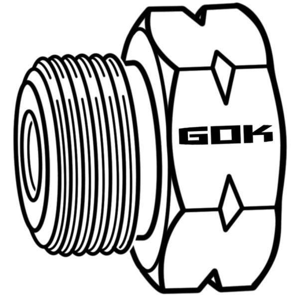 Piesa adaptor butelie Romania pt. trecerea/conectarea la racord/furtun/regulator gaz cu filet Germania, GOK - campshop.ro