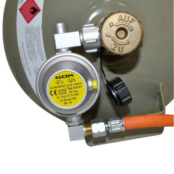 Regulator gaz de joasa presiune, 30 mbar, in forma de L, U sau drept, GOK - campshop.ro