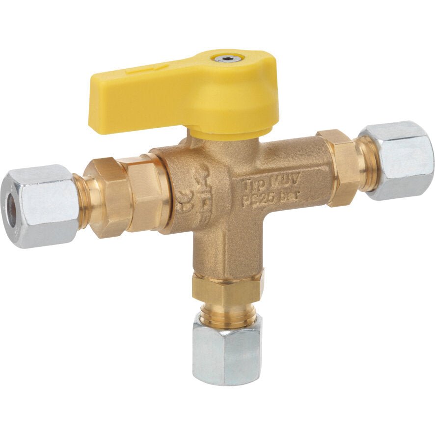 Robinet comutare manuală butelii gaz MUV, racord de 8mm, GOK - CampShop.ro