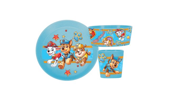 Set vesela camping din melamina, 3 piese albastru KOZIOL Connect Paw Patrol (Patrula Catelusilor) - campshop.ro