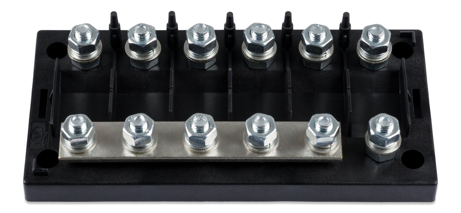 Suport pentru șase siguranțe cu bară colectoare (250A), Six-way fuse holder for Mega-fuse with busbar (250A), Victron Energy - CampShop.ro