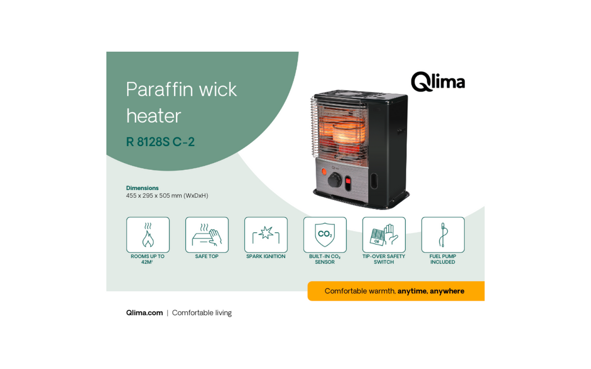 Încălzitor cu fitil de parafină Qlima R 8128S C-2 cu senzor de CO₂