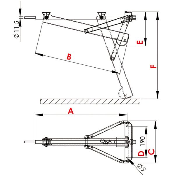 Picior de sprijin pentru rulota AL-KO Compact 800 S
