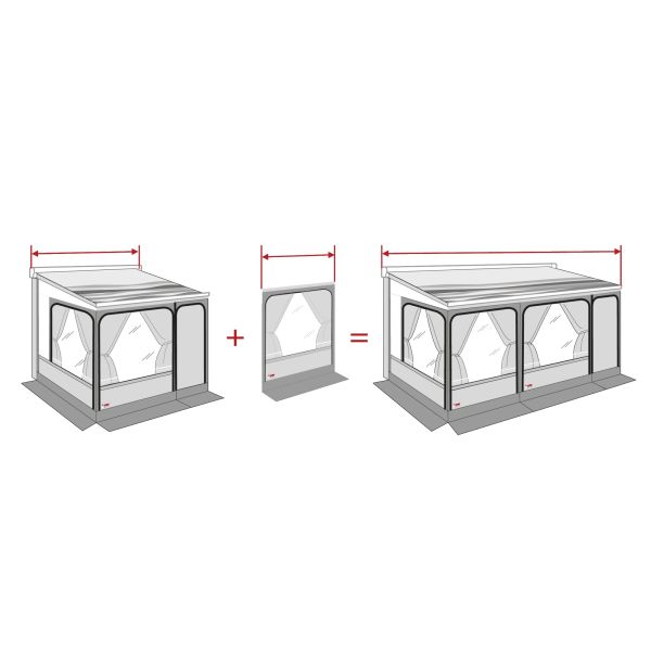 Extensie perete frontal pentru cortul Fiamma CaravanStore ZIP XL/EVO ZIP - 100 cm