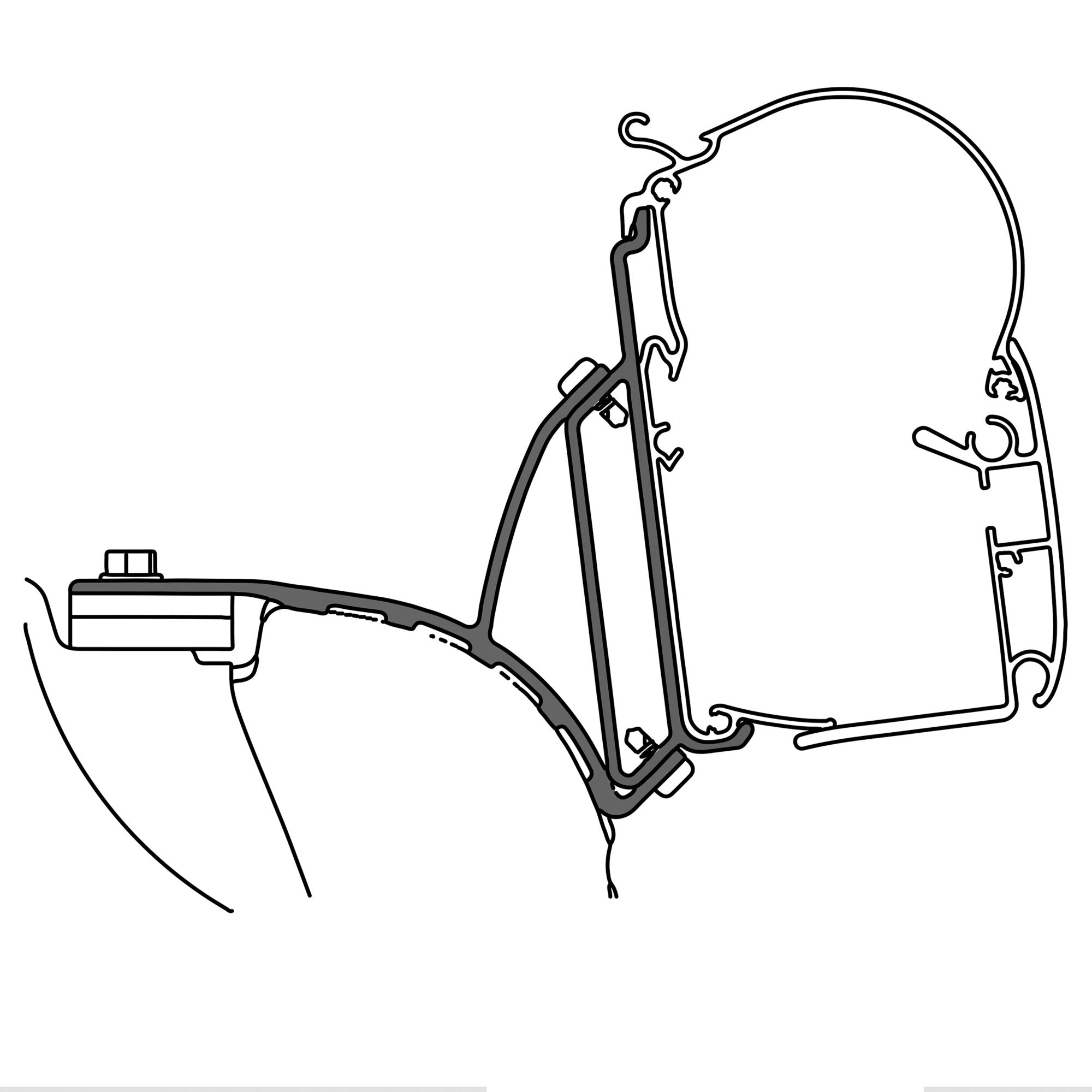 Adaptor pentru marchiza Dometic PW 1100, PW 1500 - VW T5 / T6 Multivan - CampShop.ro