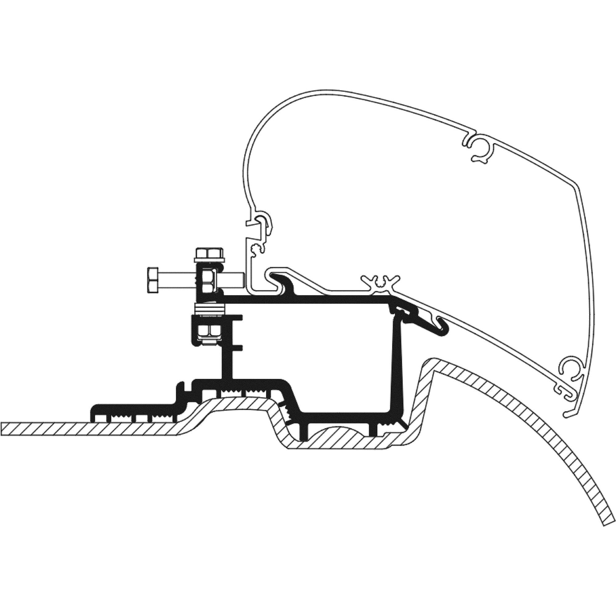 Adaptor pentru montaj pe acoperis pentru marchiza Thule Omnistor din Seria 6 - Mercedes Sprinter, VW Crafter Generatia 1 - CampShop.ro