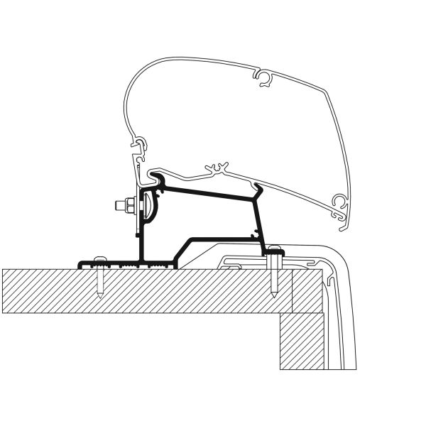 Adaptor pentru montaj pe acoperis pentru marchiza Thule Omnistor din Seria 6 si 9 - Rapido Seria Compact - CampShop.ro