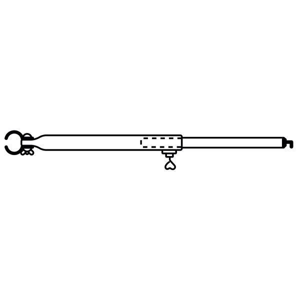 Bară de acoperiș cu cârlig, 28 mm oțel, 215 - 300 cm - CampShop.ro