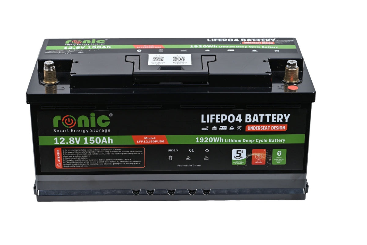 Baterie/Acumulator LiFePO4, 12.8V 150Ah, UnderSeat Design, Bluetooth si Auto-Incalzire, model LFP12150PUSG
