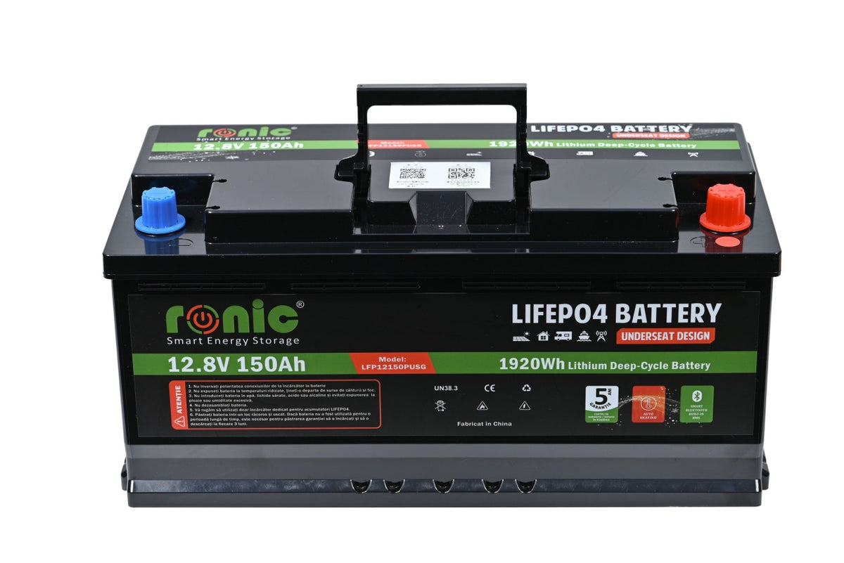 Baterie/Acumulator LiFePO4, 12.8V 150Ah, UnderSeat Design, Bluetooth si Auto-Incalzire, model LFP12150PUSG