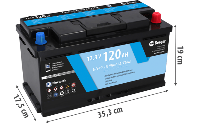 Baterie cu litiu Berger LiFePO4 120 Ah 12V cu Bluetooth (fara incalzire) - CampShop.ro