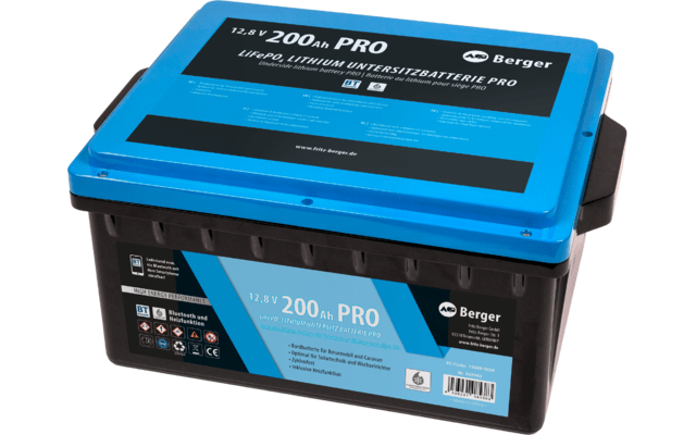 Baterie cu litiu Berger LiFePO4 Pro 200 Ah 12V cu Bluetooth și încălzitor - CampShop.ro