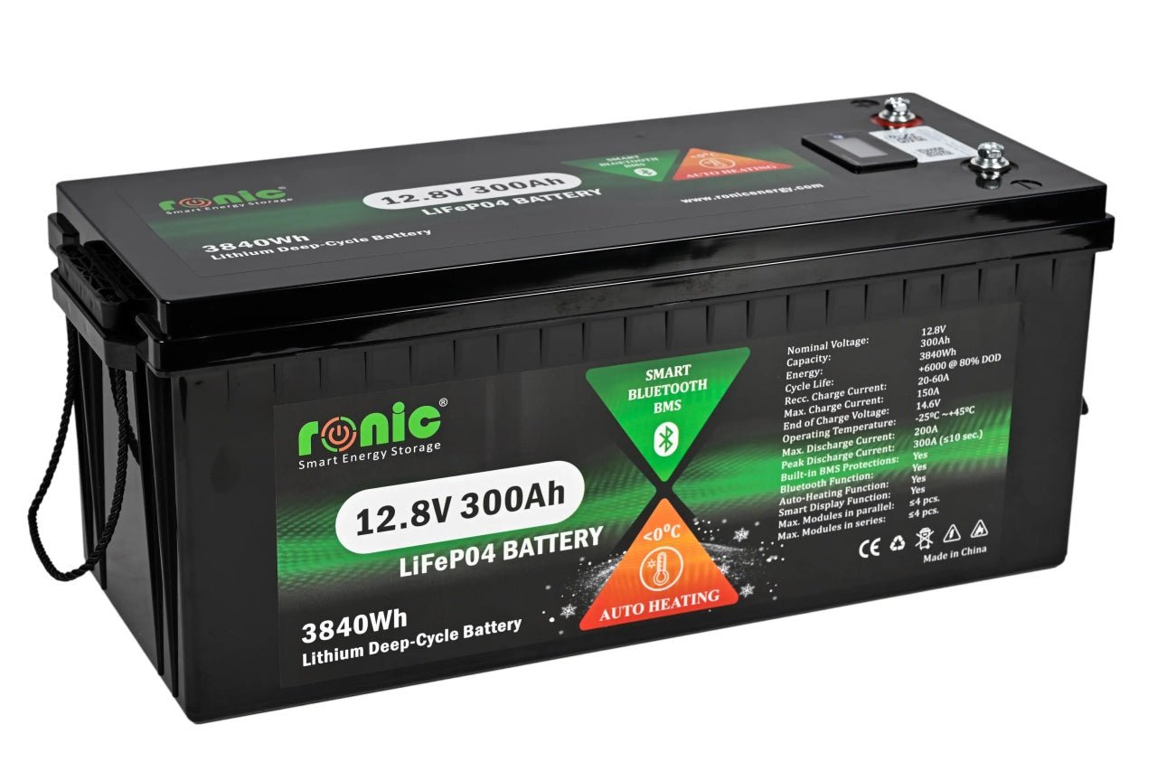 Baterie LiFePO4 12.8V 300Ah cu Bluetooth si functie auto - incalzire - CampShop.ro