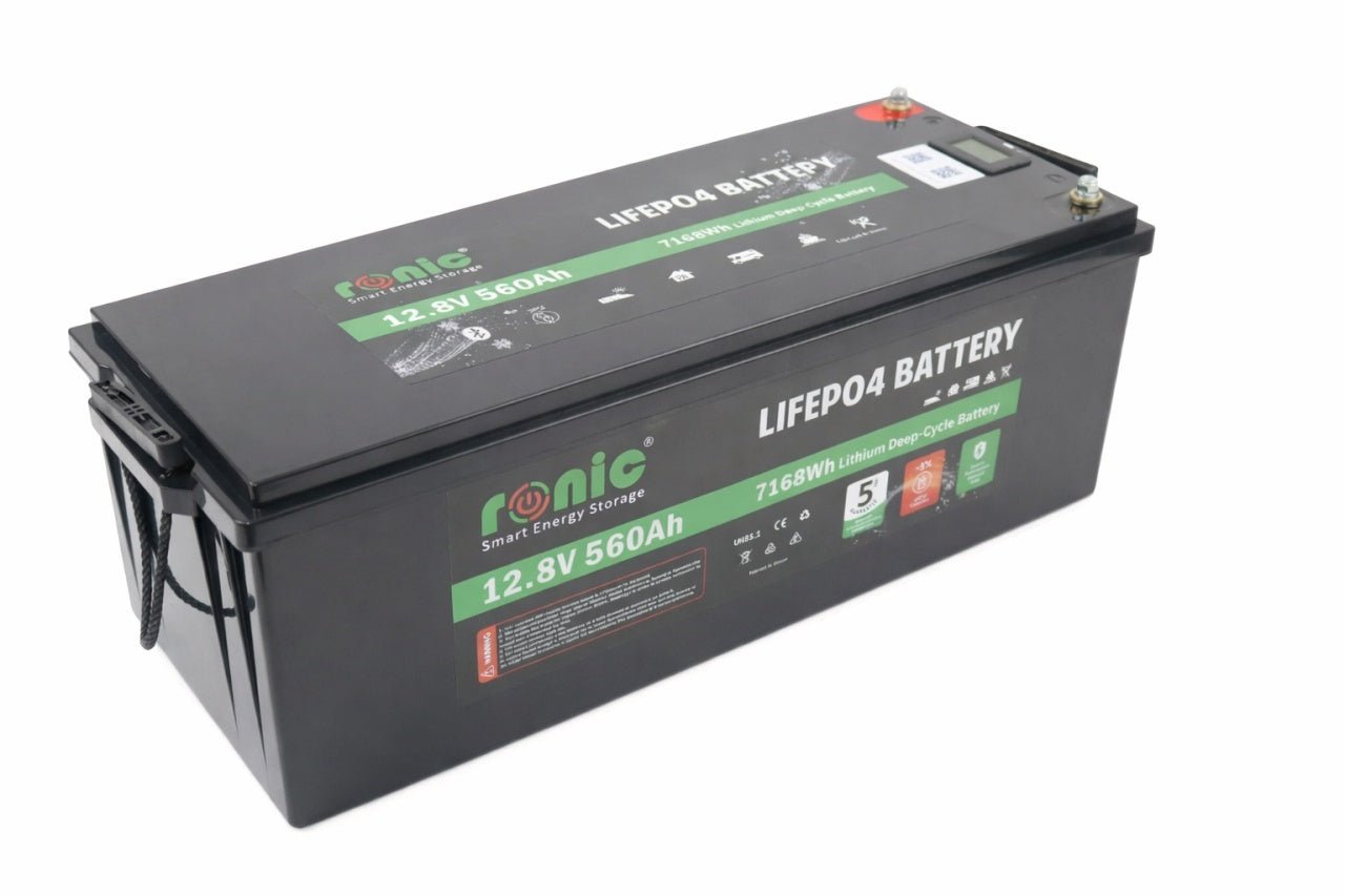 Baterie/Acumulator RONIC LiFePO4, 12.8V 560Ah, functie Bluetooth si Auto - Incalzire, model LFP12560BTHK - CampShop.ro
