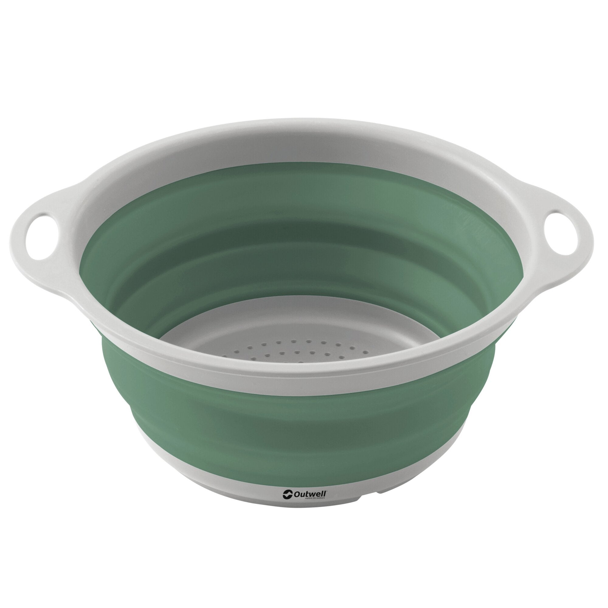 Bol cu sita/strecuratoare pliabila, 24 cm, verde, OUTWELL - CampShop.ro