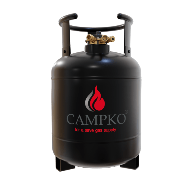 Butelie de gaz reîncărcabilă CAMPKO de 22 litri cu multivalvă 80% (Germania) - CampShop.ro