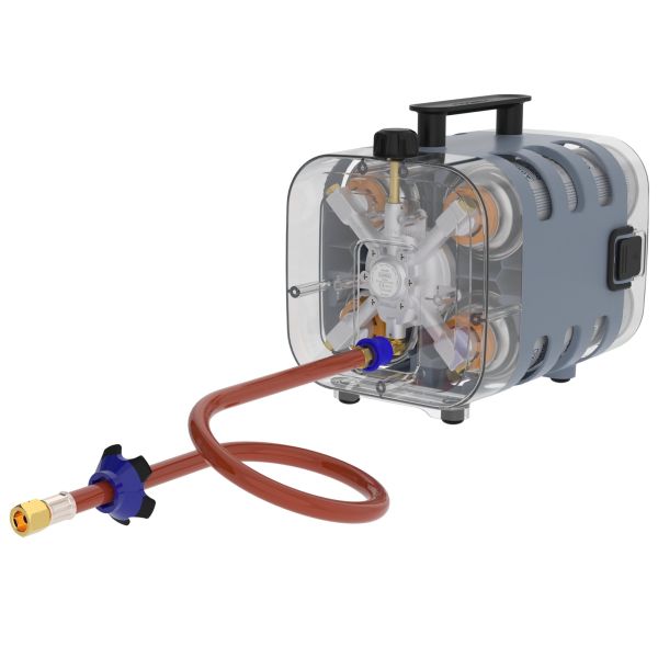 CADAC Quad Power Pak – Sistem portabil de alimentare cu gaz cu patru cartușe EN417 + furtun 85 cm, pentru camping și echipamente outdoor - CampShop.ro
