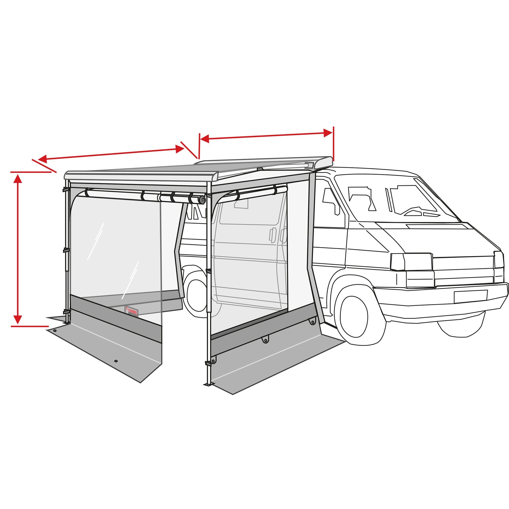 Cort pentru marchiză lungime 300 cm Fiamma Room Van Premium (pentru marchiza F40van și F43van) - CampShop.ro