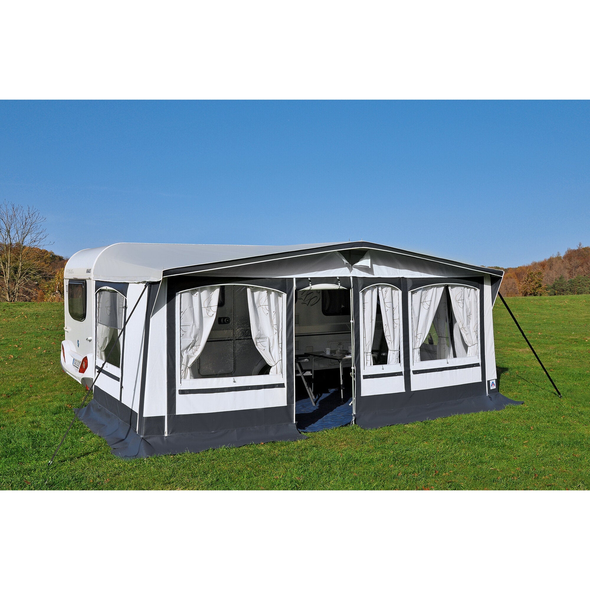 Cort pentru rulote Hahn Zelte Finlanda, adâncime 280 cm, dimensiuni 1051-1085 cm - CampShop.ro