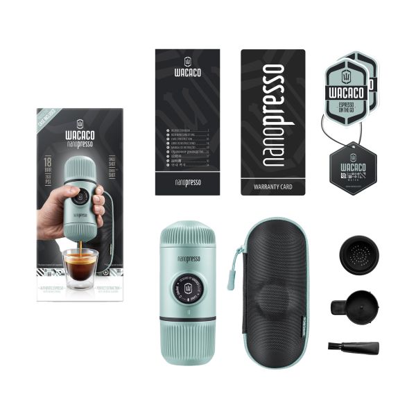 Espressor portabil Nanopresso, albastru deschis, WACACO - CampShop.ro