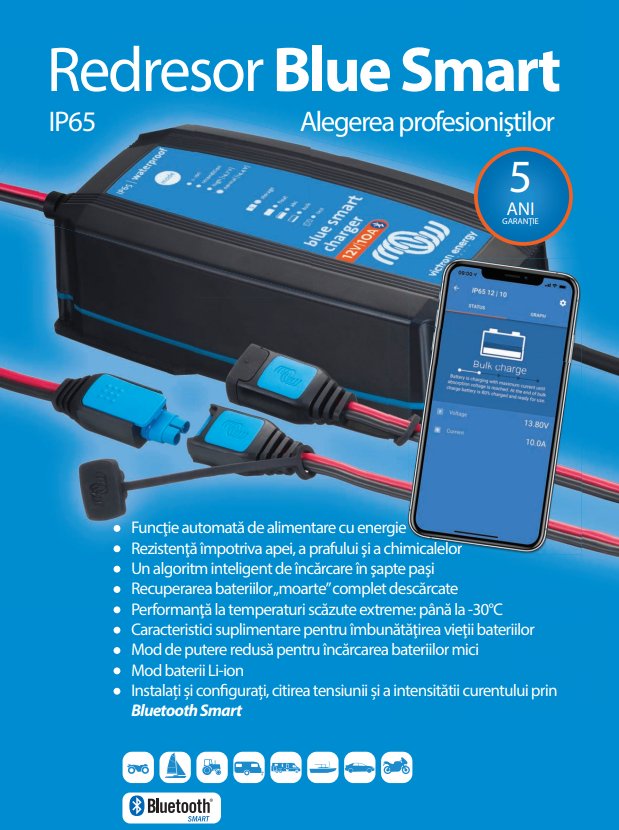 Incarcator de retea Victron Energy Blue Smart IP65 Charger 24/13 + DC connector - CampShop.ro