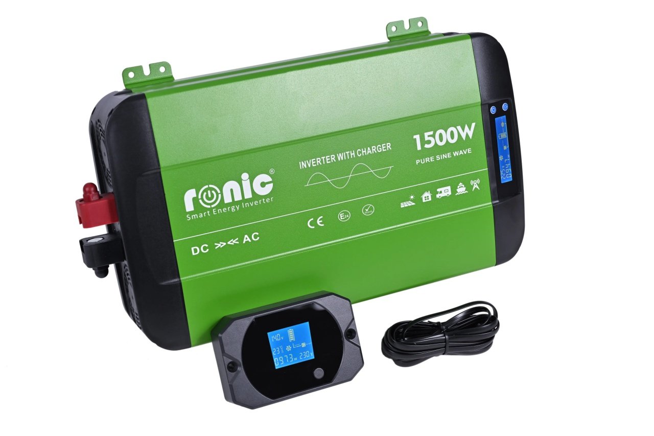 Invertor DC - AC cu Sinus PUR + Incarcator AC + Transfer Prioritate Automat, 12V - 230V, model RONIC HKC1500P, 1500W/3000W - CampShop.ro