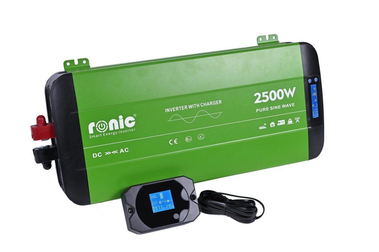 Invertor DC - AC cu Sinus PUR + Incarcator AC + Transfer Prioritate Automat, 12V - 230V, model RONIC HKC2500P, 2500W/5000W - CampShop.ro