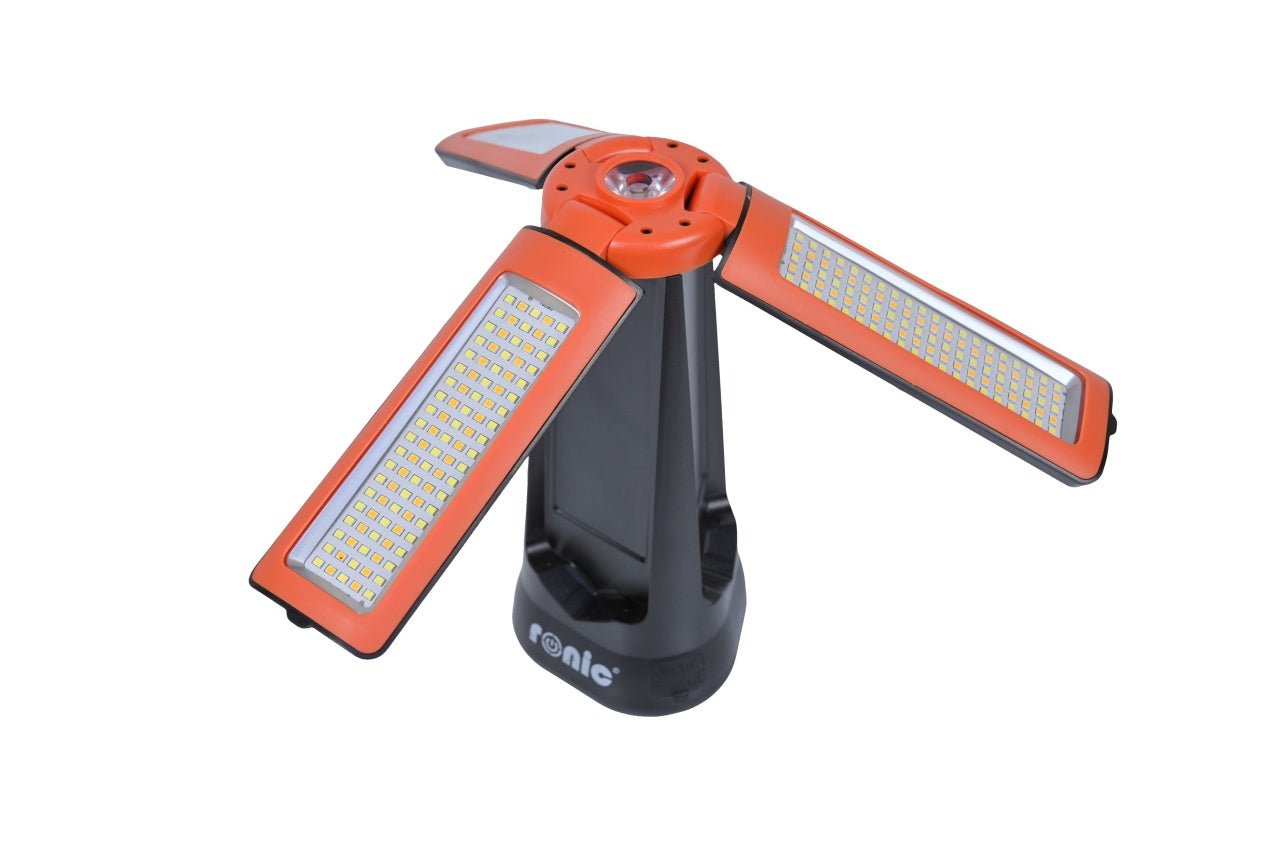 Lanterna/Proiector solar LED, stand tripod aluminiu extensibil 2.1 metri, RONIC CY300 - CampShop.ro