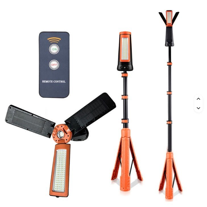 Lanterna/Proiector solar LED, stand tripod aluminiu extensibil 2.1 metri, RONIC CY300 - CampShop.ro