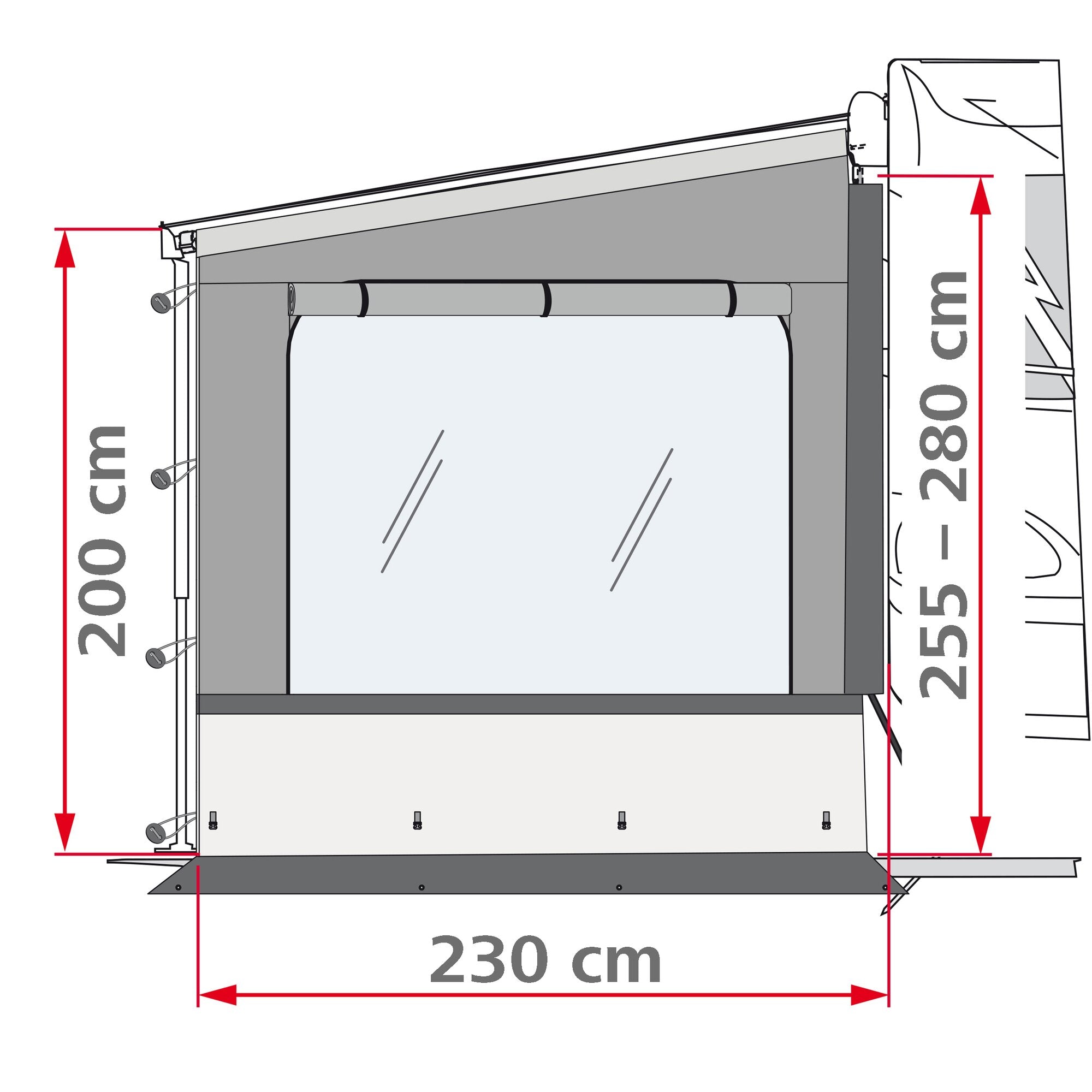 Perete lateral pentru marchiza Fiamma - Side W Pro Shade - dreapta - CampShop.ro