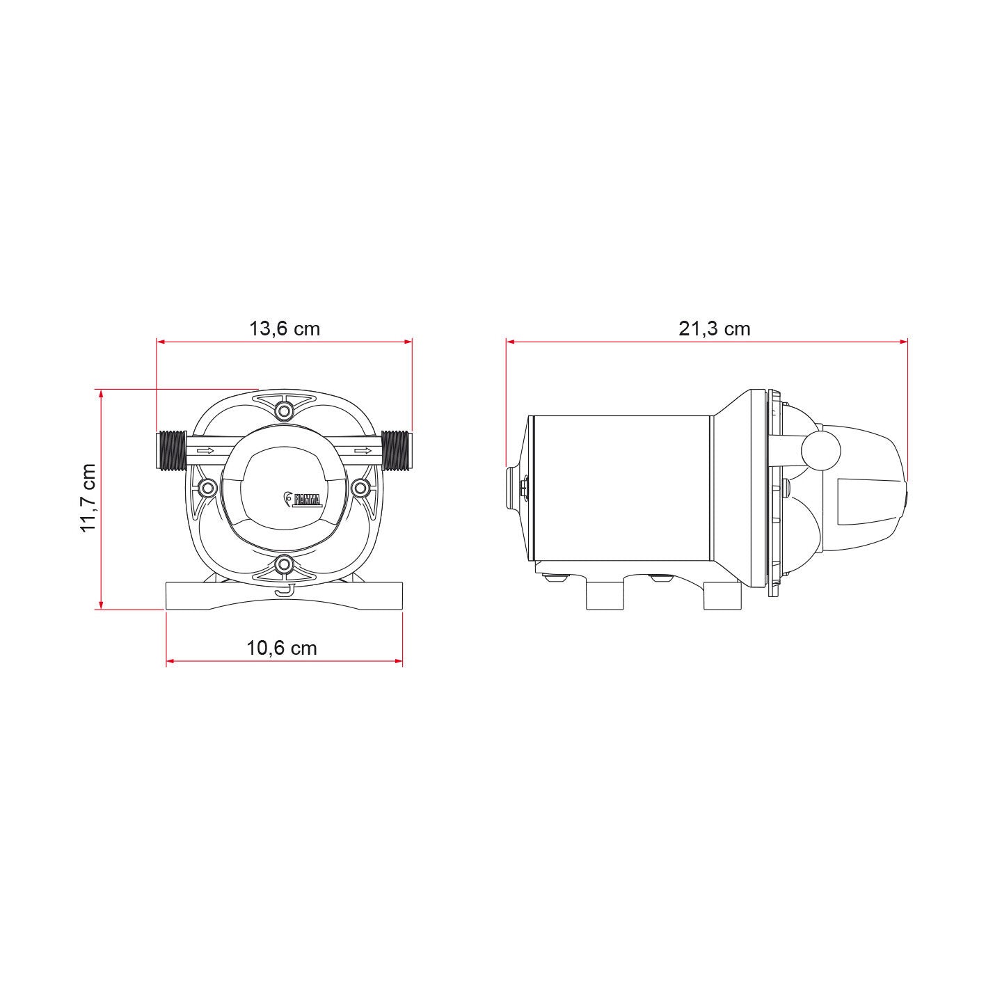 Pompa apa pentru rulota sau autorulota cu presostat, 13 l/min, 1.5 bari, 12V, Aqua F, FIAMMA - CampShop.ro