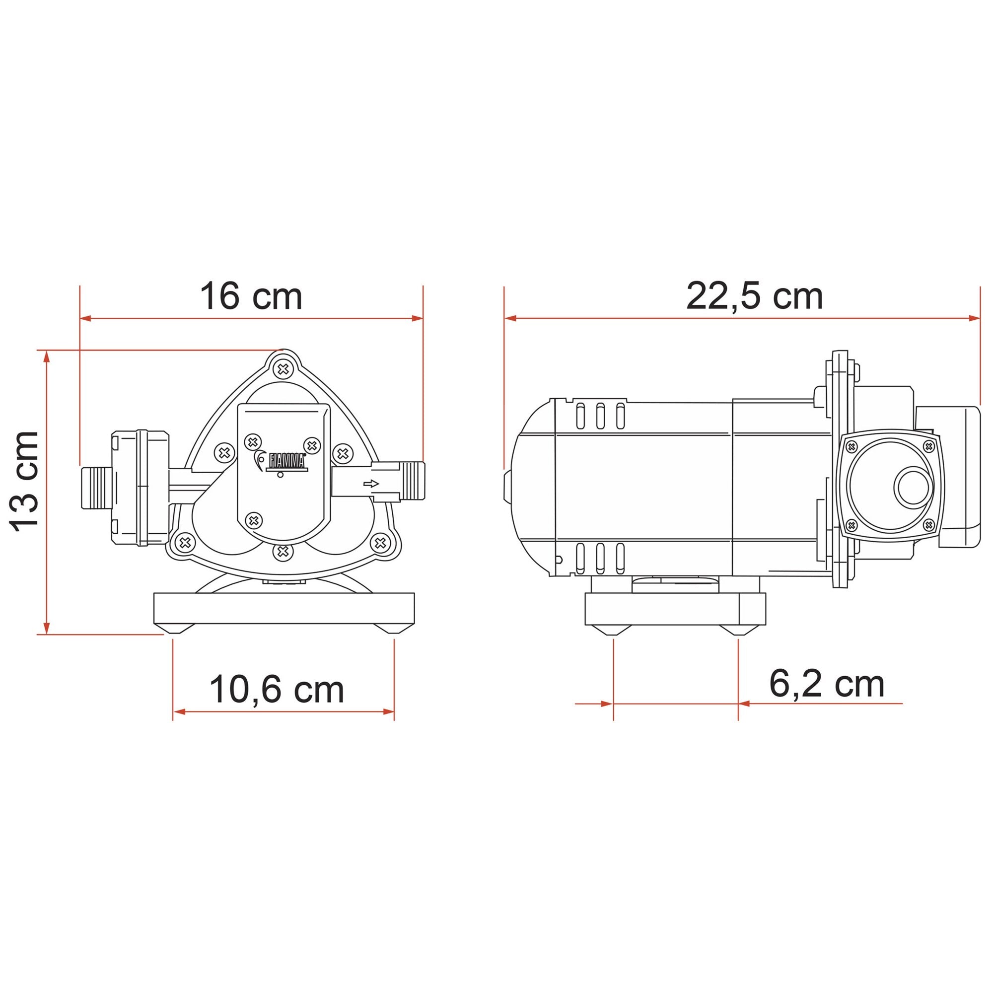 Pompa apa pentru rulota sau autorulota cu presostat, 7 l/min, 1.5 bari, 12V, Aqua 8, FIAMMA - CampShop.ro