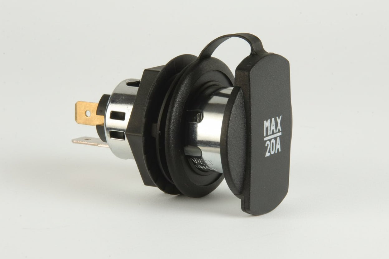 Priza alimentare 12V, 20A, cu prindere pe surub cu filet – pentru masini, barci si rulote - CampShop.ro