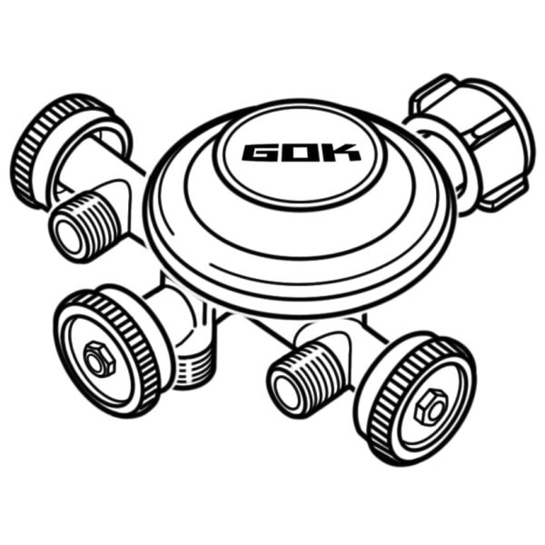 Regulator de joasa presiune cu controler, pentru camping - GOK - CampShop.ro