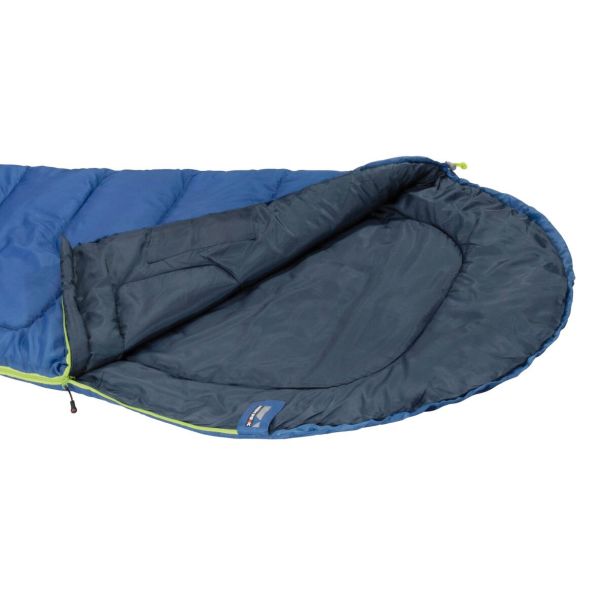 Sac de dormit, albastru tip "mumie" High Peak Action 250, pana la 5 grade C, 225 x 80 cm - CampShop.ro