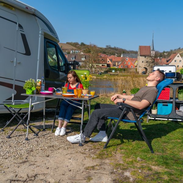 Scaun de camping HighQ Basic Frankana, aluminiu, sarcină max. 140 kg - CampShop.ro