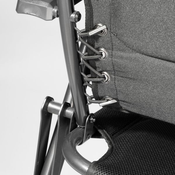 Scaun de camping HighQ Comfortable XL Frankana, aluminiu, sarcină max. 170 kg, negru - CampShop.ro