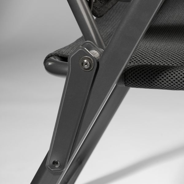 Scaun de camping HighQ Comfortable XL Frankana, aluminiu, sarcină max. 170 kg, negru - CampShop.ro