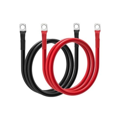 Set 2 Cabluri Conectare Acumulatori – 70mm², 150cm lungime, cu Papuci Cupru de 70/8 mm - CampShop.ro