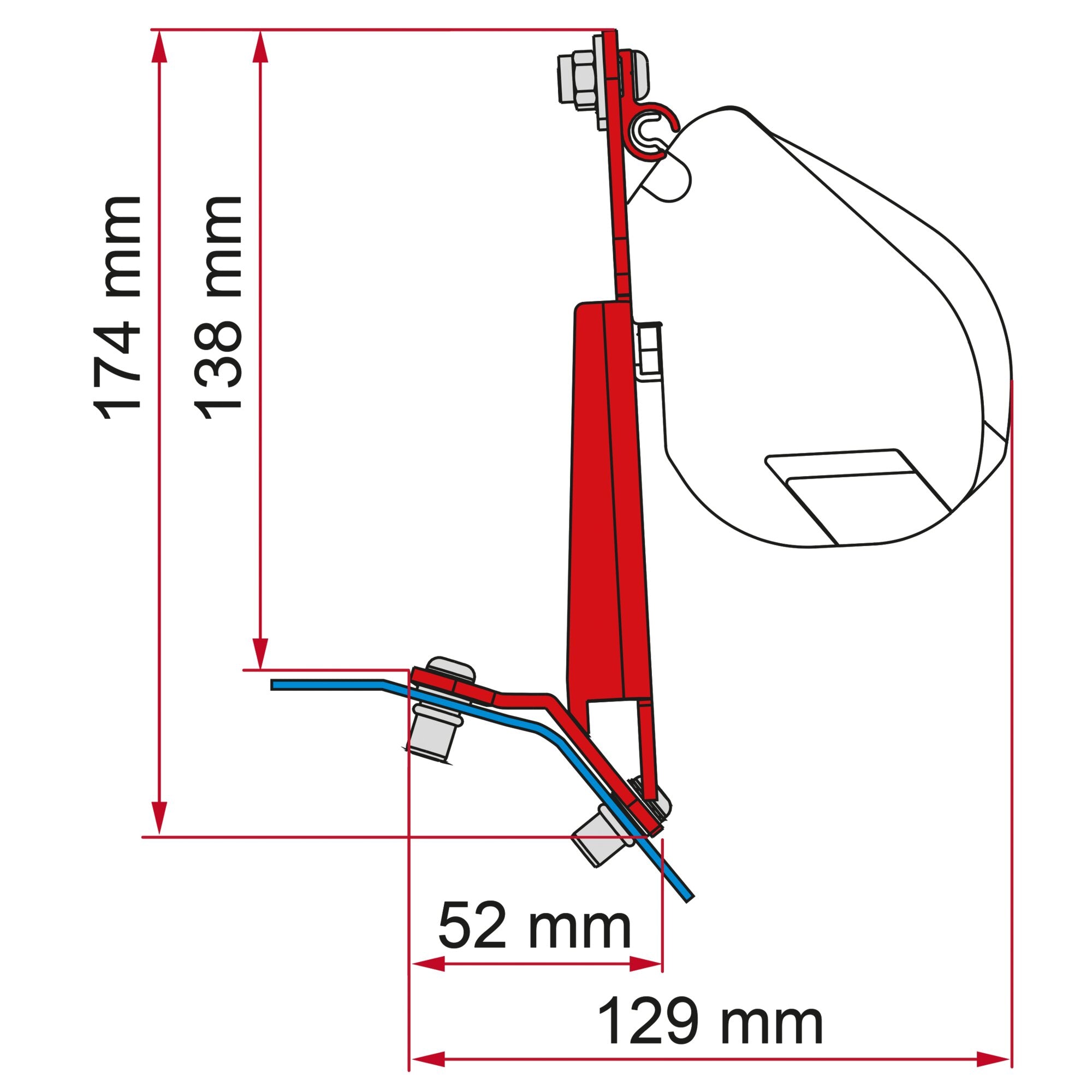 Set adaptor pentru montaj pe acoperis - marchiza Fiamma F45, F43, F35 PRO - Ford Custom Lift Roof H1 - CampShop.ro