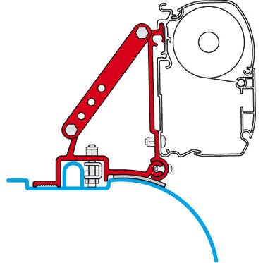 Set adaptor pentru montaj pe acoperis - marchiza Fiamma F45s, F45L si Fiamma ZIP - Fiat Ducato, Citroen Jumper, Peugeot Boxer, High Roof, 2006 - ... - CampShop.ro