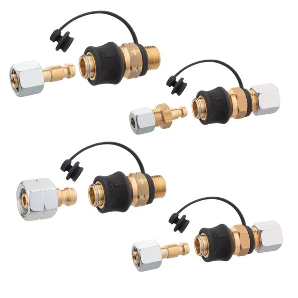 Set cupla rapida (Quick Release), unghi 90 grade. GOK tip SKU - QR, G 1/4 LH - KN x SKU și STN x G1/4LH - ÜM 90° - CampShop.ro