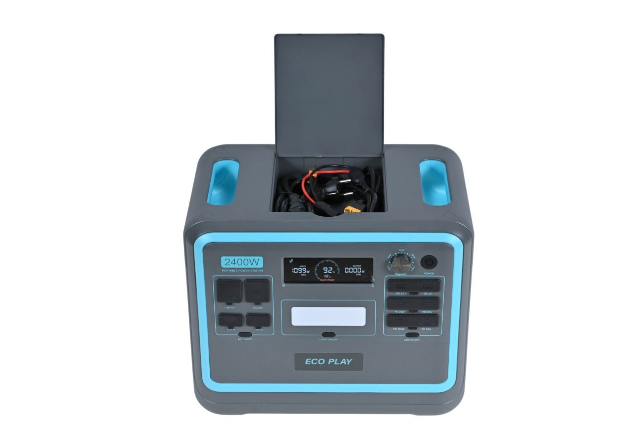 Statie curent portabila ECO PLAY, 2400W (2048 Wh), LiFePO4, model SYD2400 - CampShop.ro