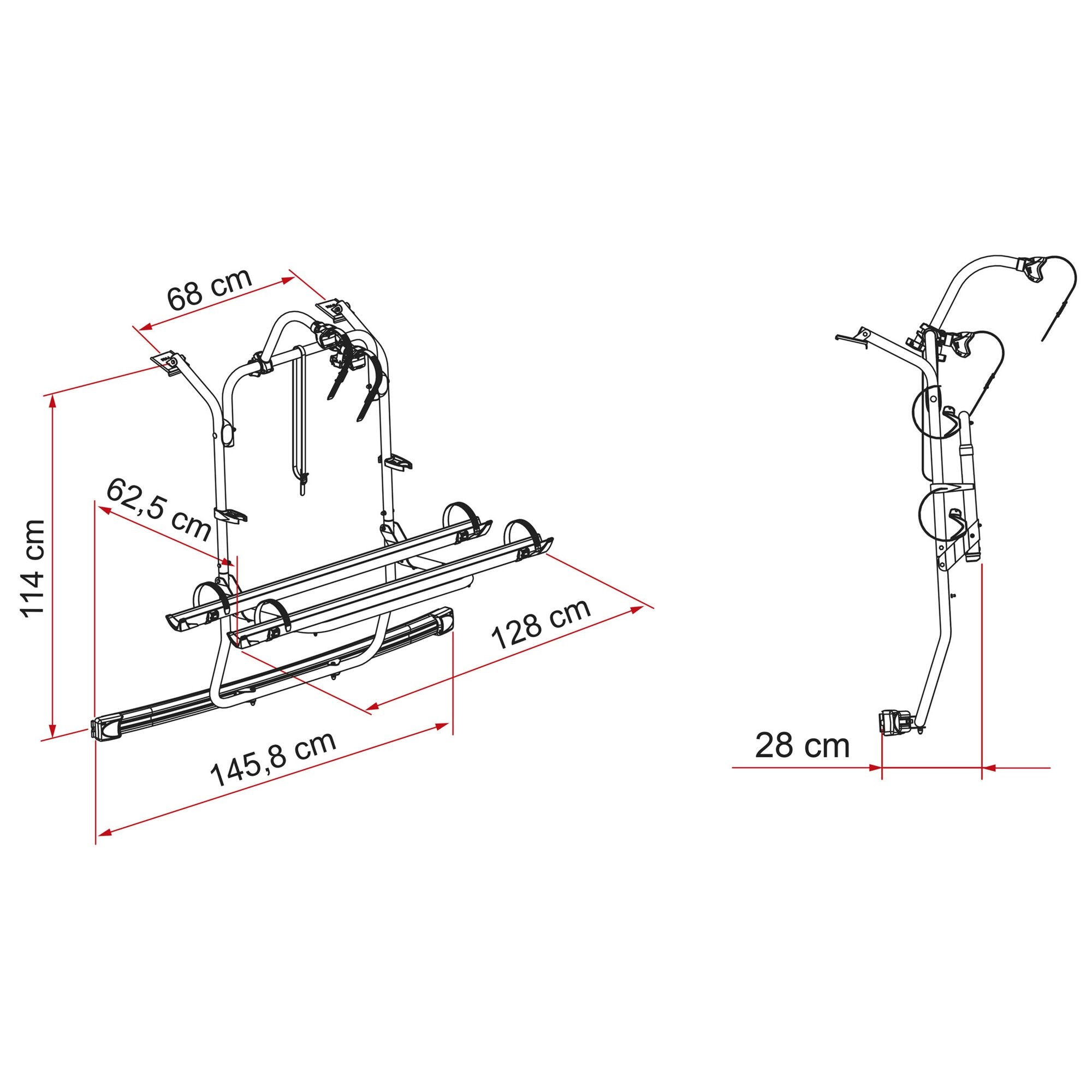 Suport de biciclete FIAMMA Carry - Bike PSA - argintiu - CampShop.ro